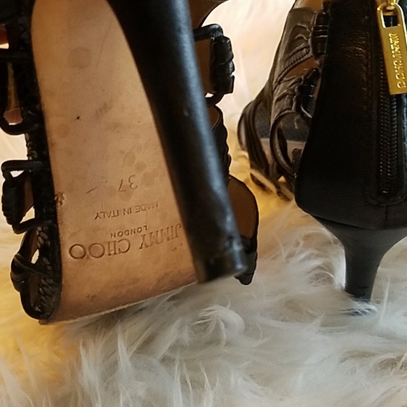 Jimmy Choo sz 7 blk keels - Picture 7 of 8